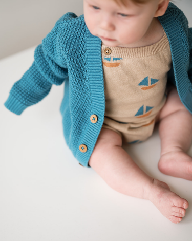 Blue Toddler Cardigan With Magnetic Closure