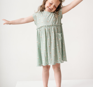 Hayden Wearing Emma Dress Seafoam