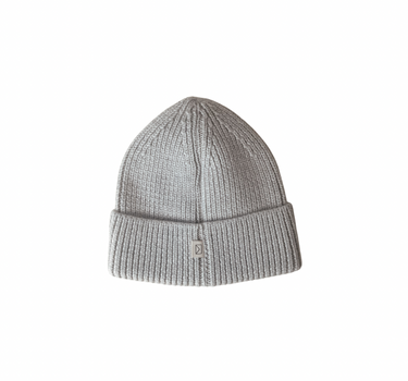 Merino Wool Beanie in Light Heather Gray
