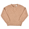 flat lay image of Dear Hayden organic cotton basket weave sweater in taupe