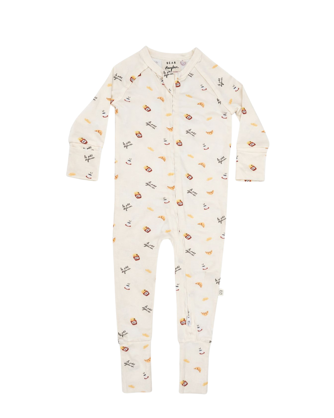 Dear Hayden modal convertible footy pajamas in Petit Déjeuner