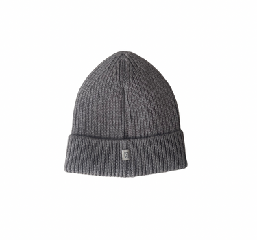 Merino Wool Beanie in Heather Brown