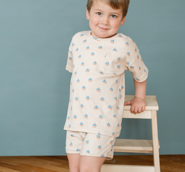 Kids Tee Shirt In Sailboat Print