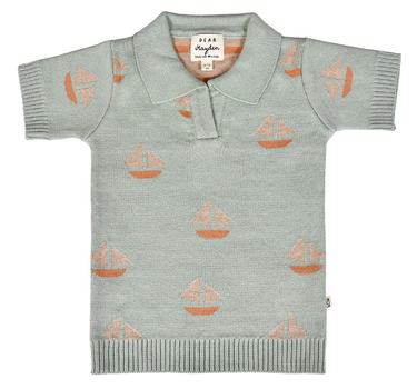 Knit Sail Boat Polo Seafoam