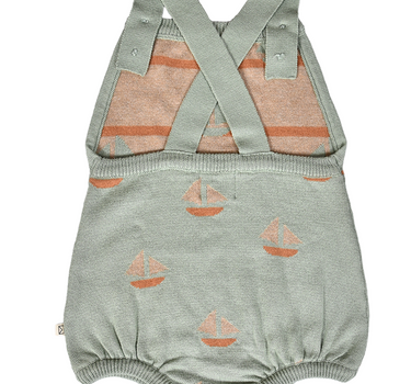 Knit Sailboat Seafoam Romper Back 