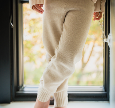 Pima Cotton Knit Jogger in Oatmeal