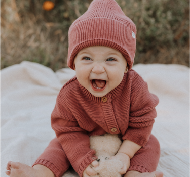 Knit Beanie in Rosewood