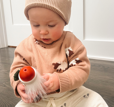 Knit Beanie in Taupe